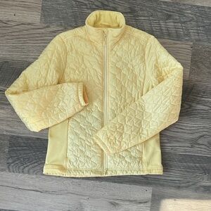 LL Bean full zip Yellow Quilted Jacket women’s size small